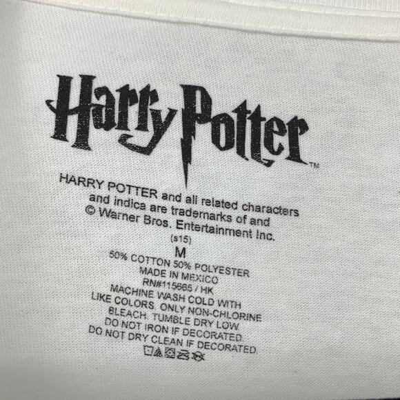 Harry Potter Crew Neck Short Sleeve T-Shirt Mens Sz M White Gryffindor Graphic - Picture 5 of 5